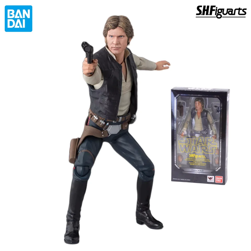 V Stock Bandai Shfiguarts Original Star Wars a New Hope Han Solo Action Figures Anime Figure Gift pre dieťa