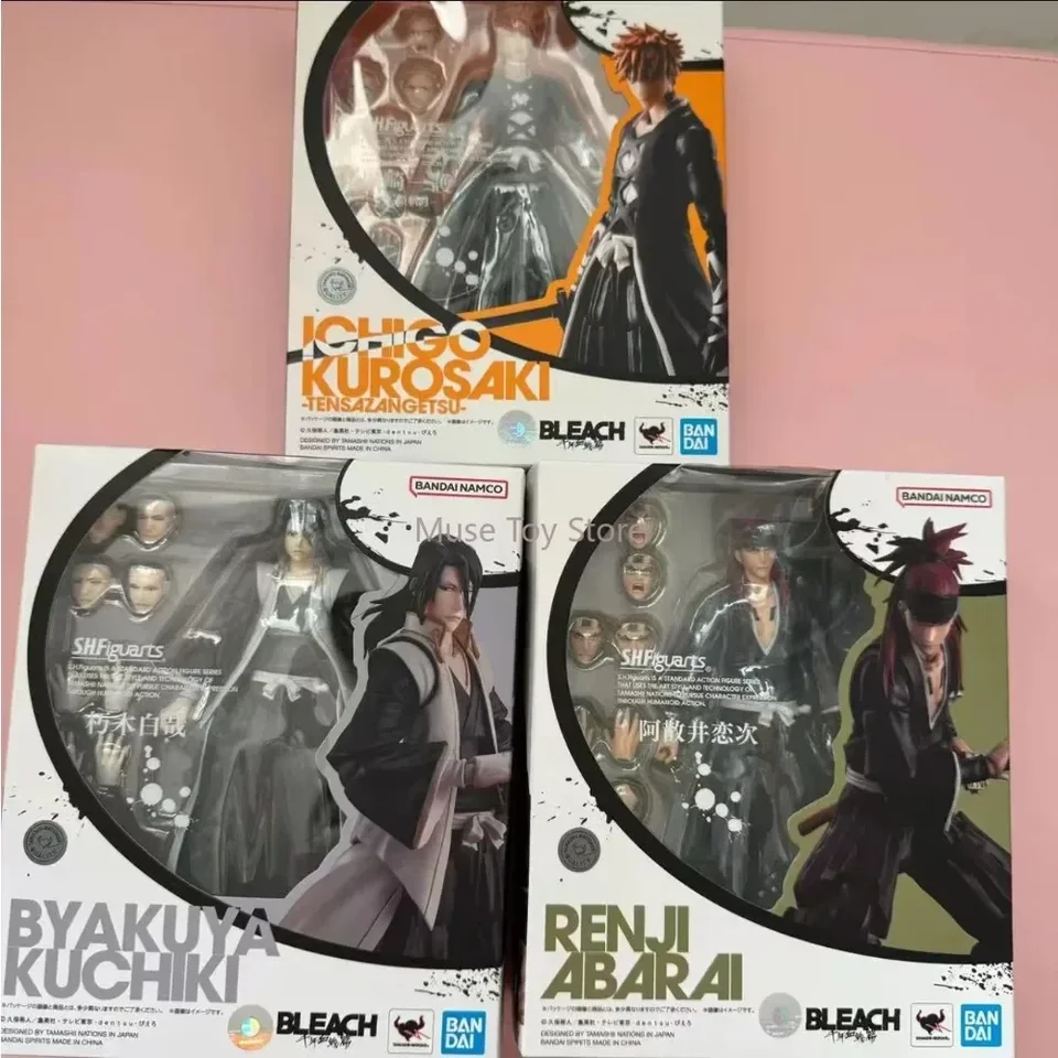 V Stock Bandai Shfiguarts shf Bleach Ichigo Kurosaki Tensa Zangetsu Renji Abarai Byakuya Kuchiki Action Figures