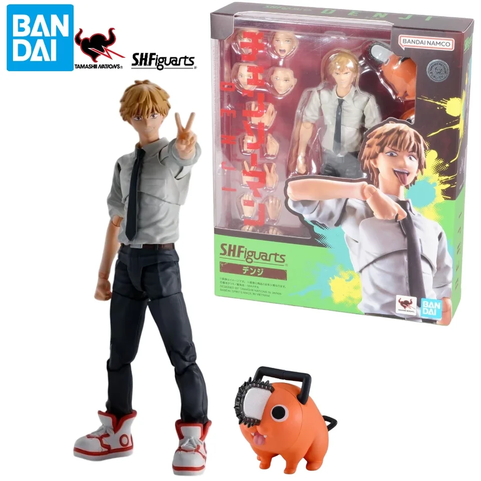 V Stock Bandai Shfiguarts shf Denji Chainsaw Man Action figurs Collectible Toy Gift