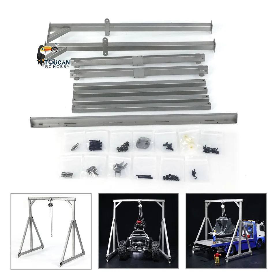 V zásobných dieloch JDM Kit kovový portálový žeriav Nenatieklo nezasiahnuté portálové zdvíhanie žeriavu 1/10 hračiek v mierke TH24318