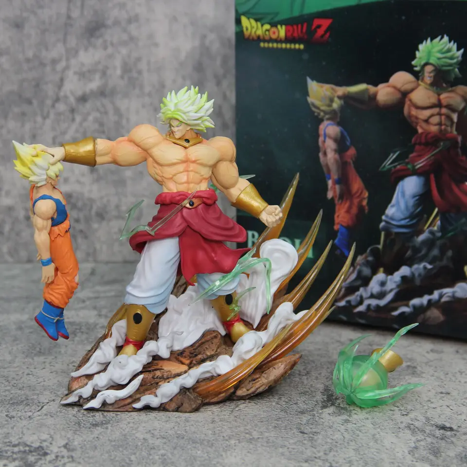 V zásobách Anime Broly Dragon Ball Figures Broli vs Goku Action Figures PVC Super Saiyan Son Goku Model Ornamentoys vianočný darček