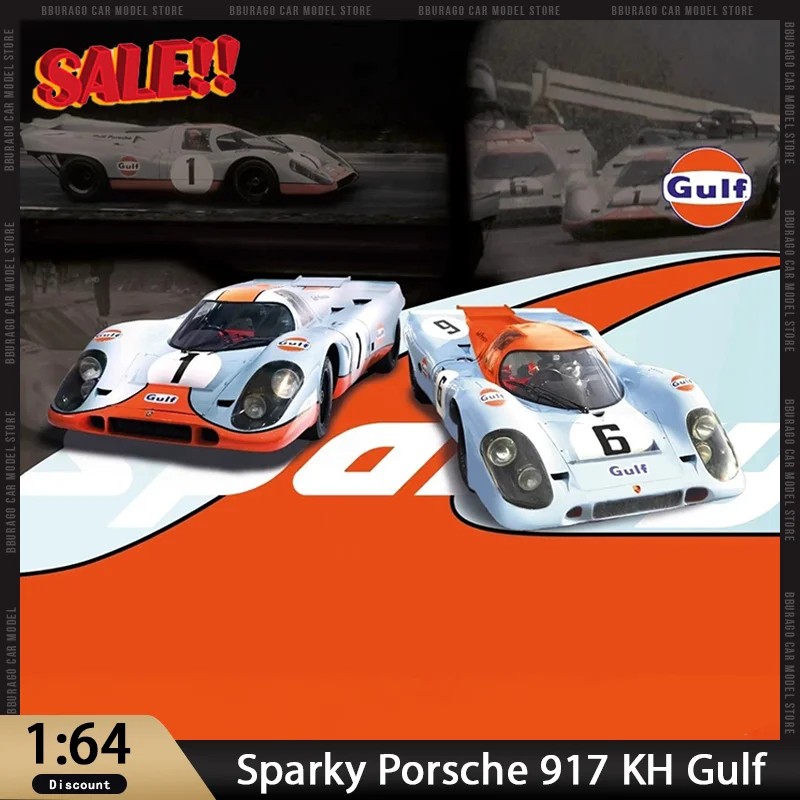 V zásobách Sparky 1:64 Porsche 917 KH Miniatúrny odliatok Model Diecast Model s dvojitou automobilom #1 #6 #6