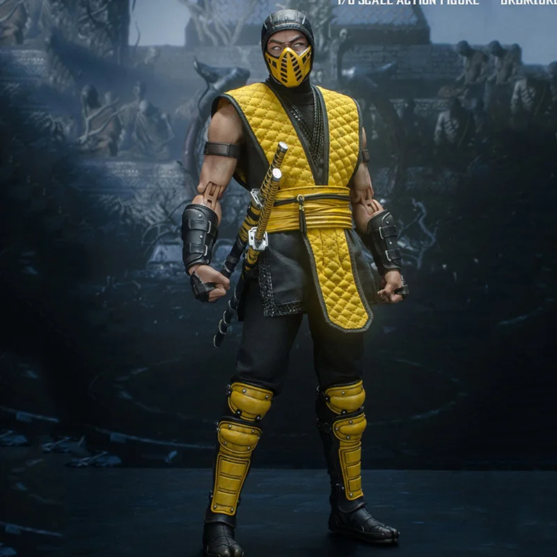 V zásobách Storm Toys DCMK09 1/6 Collectible Scorpion Mortal Kombat Full Set Action Figure pre fanúšikovia s dovolenkovými darčekmi