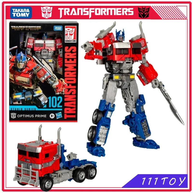 V zásobách Takara Tomy Transformers Studio Series Voyager SS102 Optimus Prime Anime Anime Figures Robot Toys Action Figure Darče