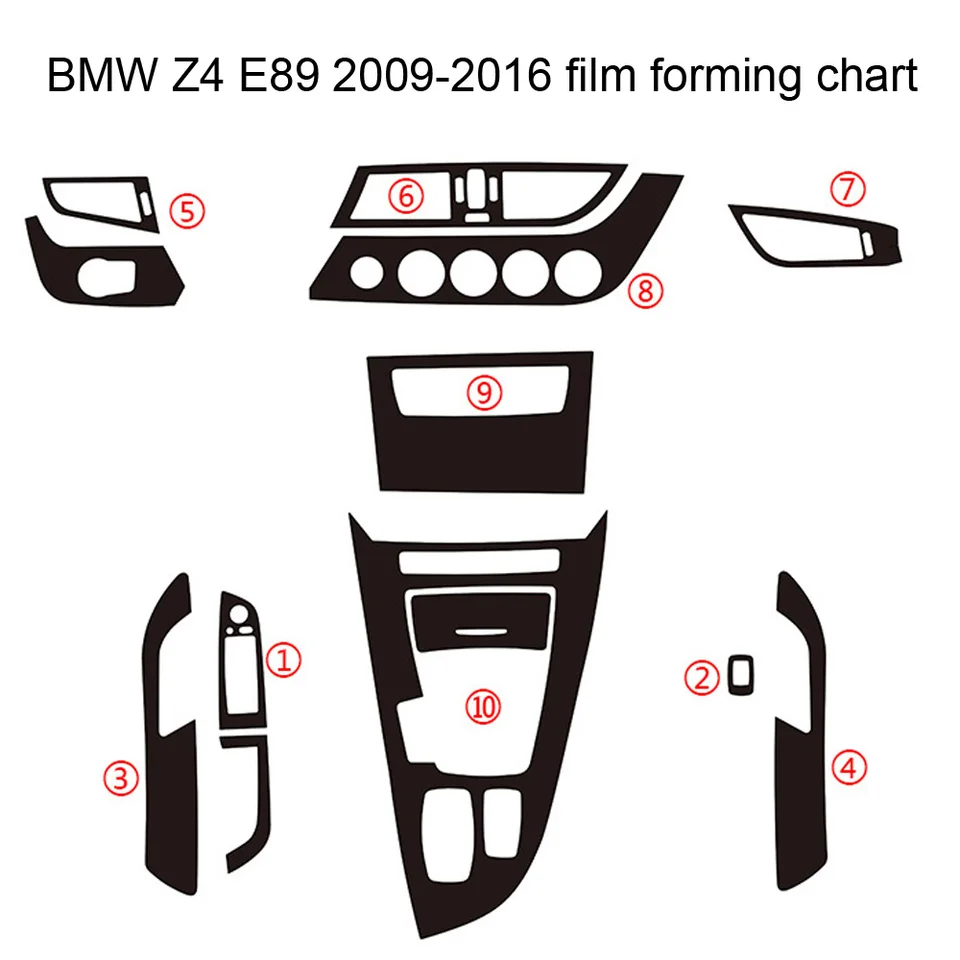 V štýle automobilu 3D 5D uhlíkové vlákno Interiér Center Console Color Zmena nálepiek nálepky pre BMW Z4 E89 2009-2016