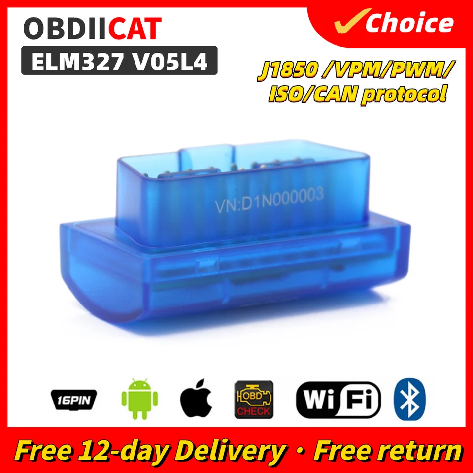 V05L4 ELM327 Bluetooth v2.1 Diagnostický nástroj Super Mini Elm327 Najnovšia automatická čítačka OBD2 ELM327 V2.1 pre iOS/Android