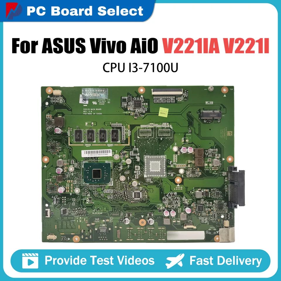 V221i HEASBOARDA pre základnú dosku pre laptop ANDE-ONE ASUS VIVO AIO V221IA s procesorom I3-7100U CPU