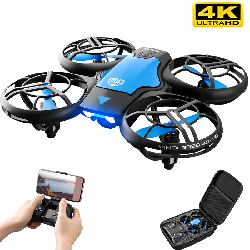 V8 Mini Drone 4K Profesia HD širokouhlý fotoaparát 1080p WiFi FPV DRONS Výška udržiavajte darčekové hračky vrtuľníka pre diaľkové ovládanie