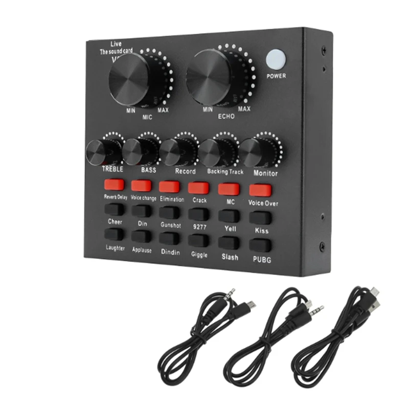 V8 zvuková karta Zmena hlasu Live Streaming Singing Karaoke Headset Live External Sound Card Record pre mobilný dom KTV