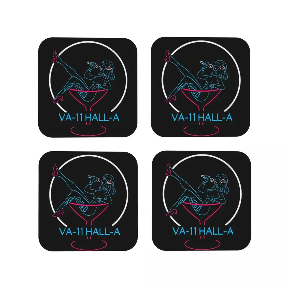 VA-11 HALL-A NEON Sign Coaster Hot Pad Decorácie a príslušenstvo pre stolové náčinie pre kuchynské prestieranky Strh na kávu
