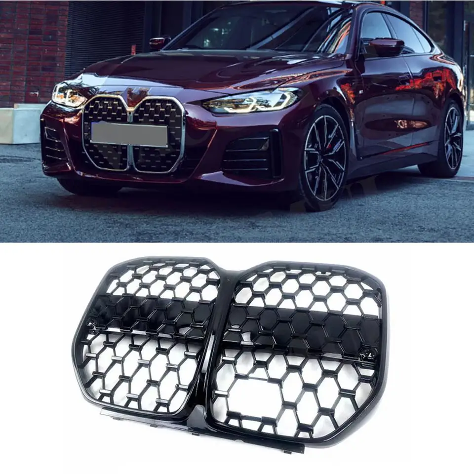 VACOMUL GLOS BLACK AUTOM PREDNÉ STRODNÉ MRILLY RACING GRILS pre BMW 4 Series G26 425I 430I M Sport Sedan 2021 +ABS AUBS
