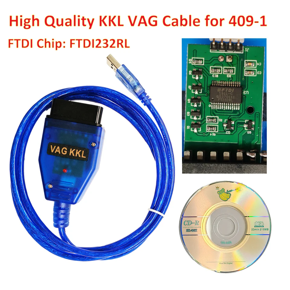 VAG COM pre 409,1 kkl s FTDI Chip OBDII OBD2 Diagnostické rozhranie 409 pre VW/AODI/SKDA/SIAT VCDS