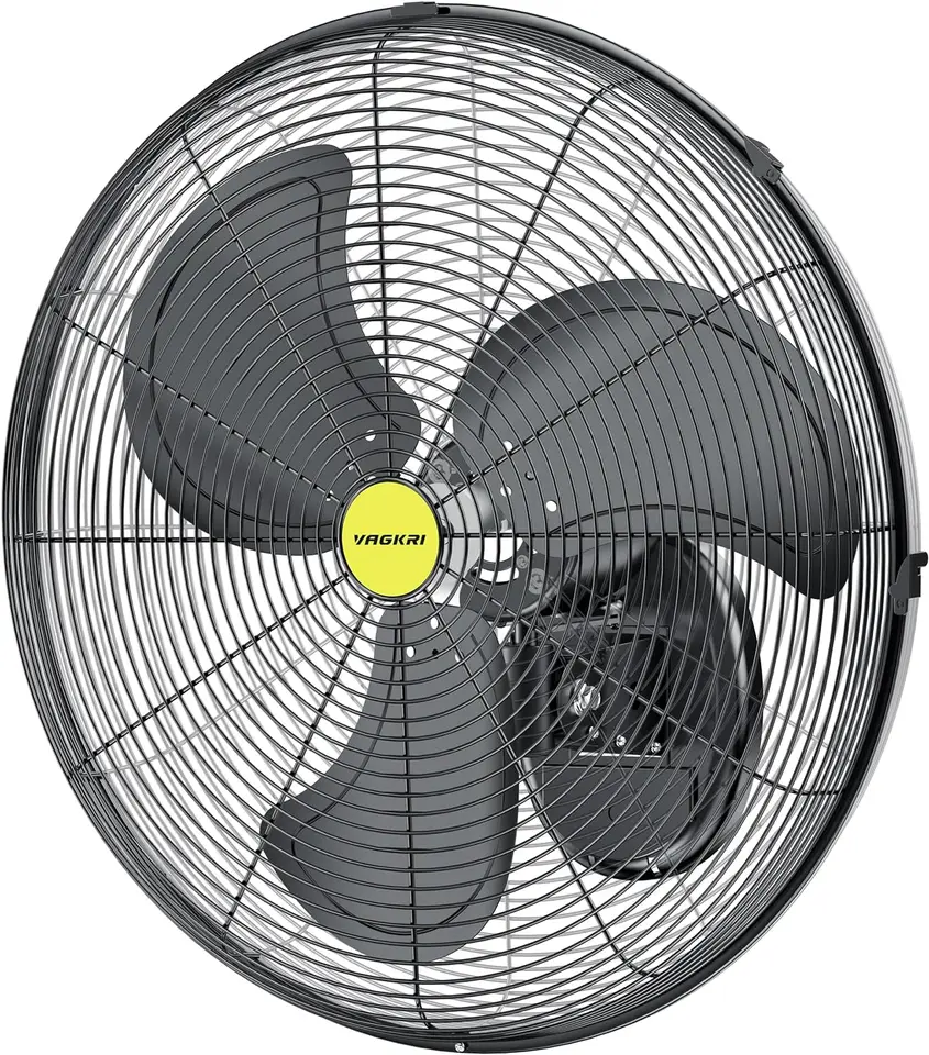Vagkri Wall Mount ventilátor, 20 -palcový vysoko rýchlosť kovový oscilačný ventilátor, 3 rýchlosti, 5300 cfm priemyselné ventilátory pre domácu kanceláriu terasy