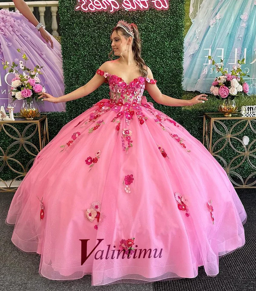 Valintimu pastoračné plesové šaty quinceanera šaty pre dospievajúcich so srdiečkou mimo ramenného kaplnky maturitné večierok Prispôsobené