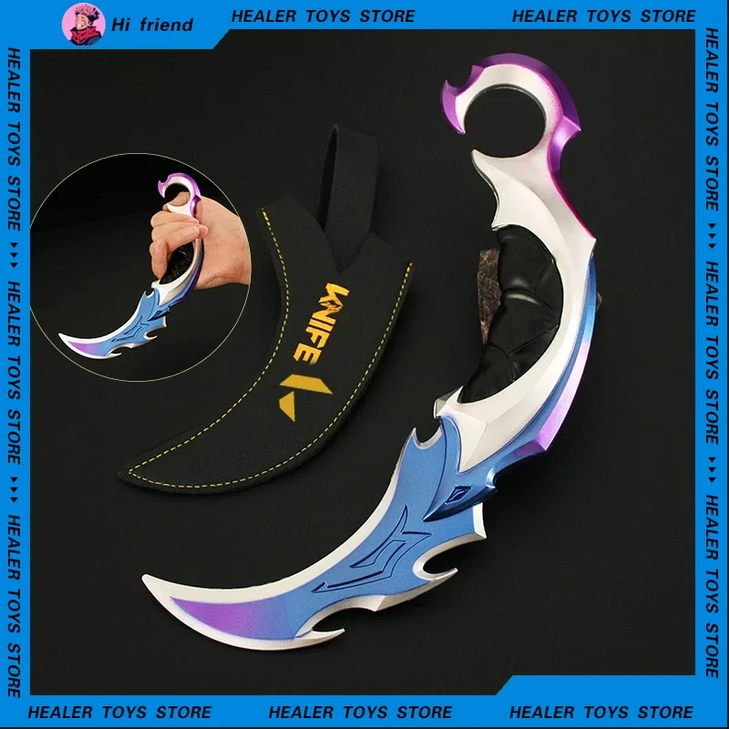 Valožná zbraň Reaver Karambit nôž nezrezaný na blízko kovová kovová hra Periférne 22 cm samuraj Sword Weapon Model cosplay hračky darček