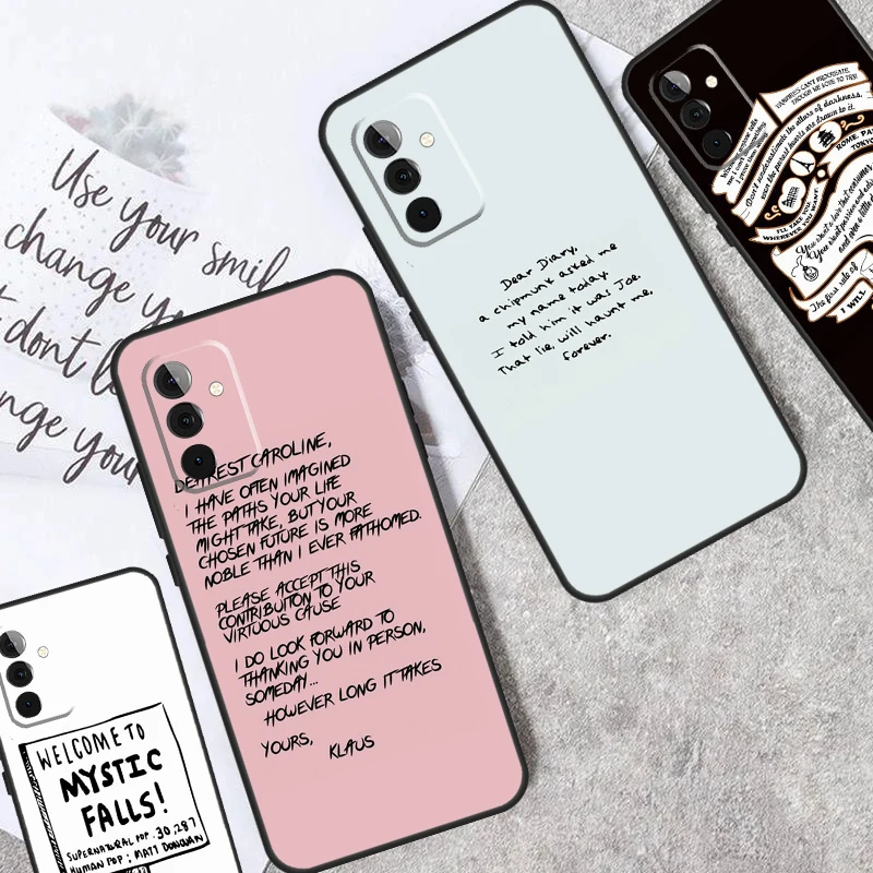 Vampire Diaries Cituje umelecké krytie pre Samsung Galaxy A52 A32 A22 A12 A13 A23 A33 A53 A51 A71 A15 A25 A14 A34 A54