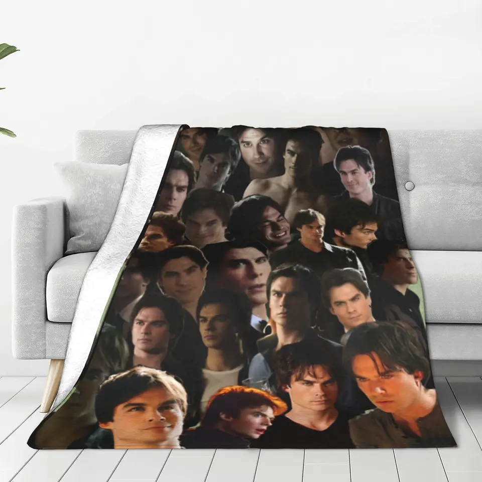 Vampire Diaries Damon Salvatore prikrývky flanel televízny seriál super teplé prikrývky na posteľ prešívanej prikrývky