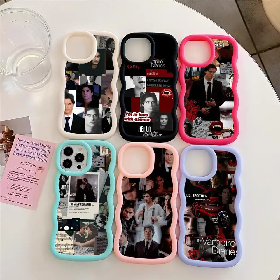 Vampire Diaries Damon Salvatore Púzdro Blue Cute Girls New Wave Corners Macaron pre iPhone 16 15 14 13 12 11 x Vivo SA