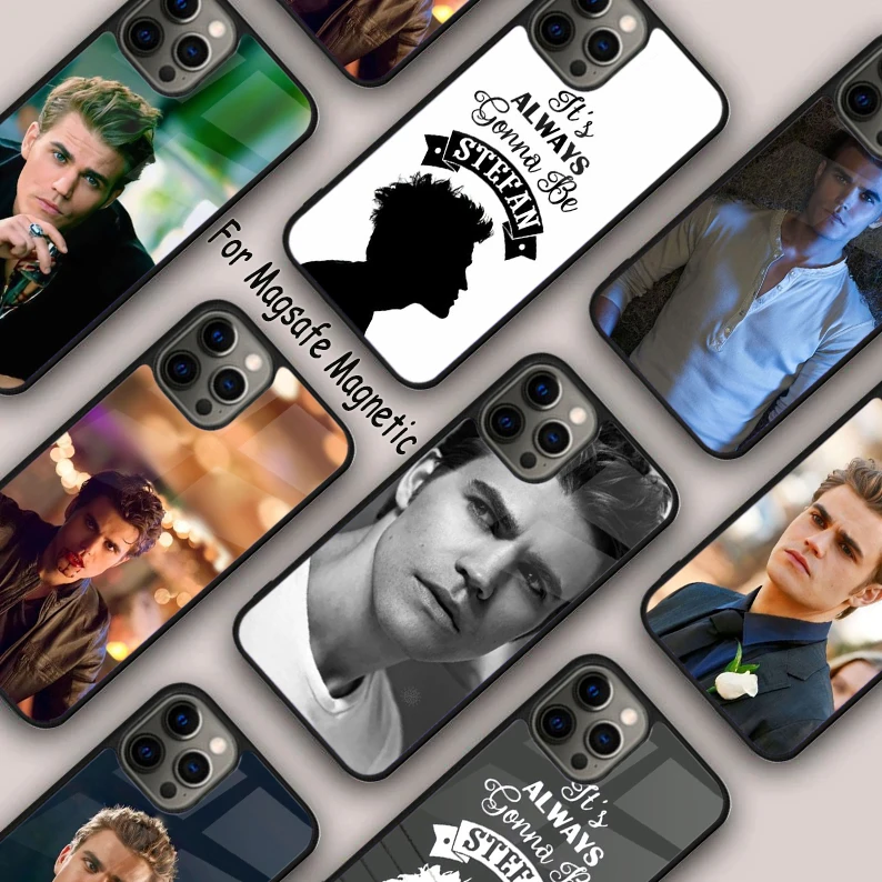 Vampire Diaries Stefan Salvatore magnetický telefón pre Apple iPhone 16 14 13 12 11 Pro Max 15 plus bezdrôtový Magsafe Cover