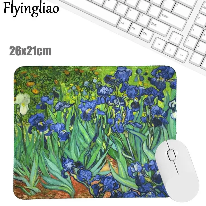 Van Gogh Irises maľovanie myši podložka podložky laptop myš Mous Mous pre Office Home PC počítač Klávesnica roztomilá podložka myši, nelip