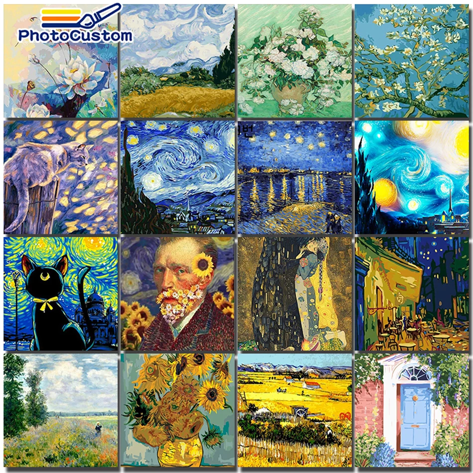 Van Gogh maľba podľa čísla Oil Picture na plátne DIY súprav