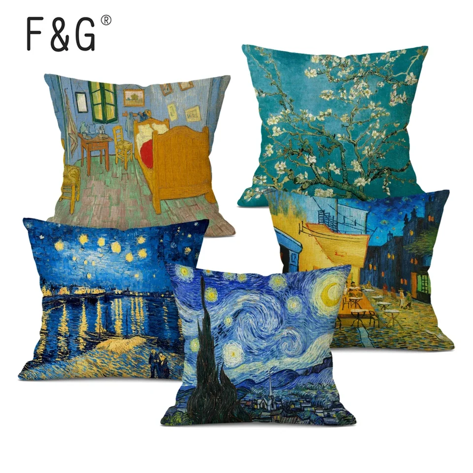 Van Gogh olejomaľba Art Art Dekoratívne vankúšové kryt