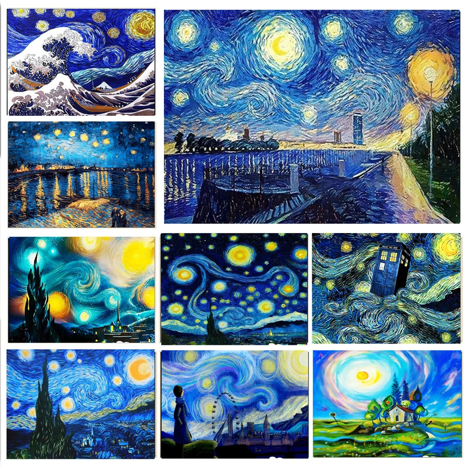 Van Gogh Starry Night Diamond Maľba podľa čísel Krížové stehy súpravy pre dospelých personalizované darčekové nápady Dropshipping 2024
