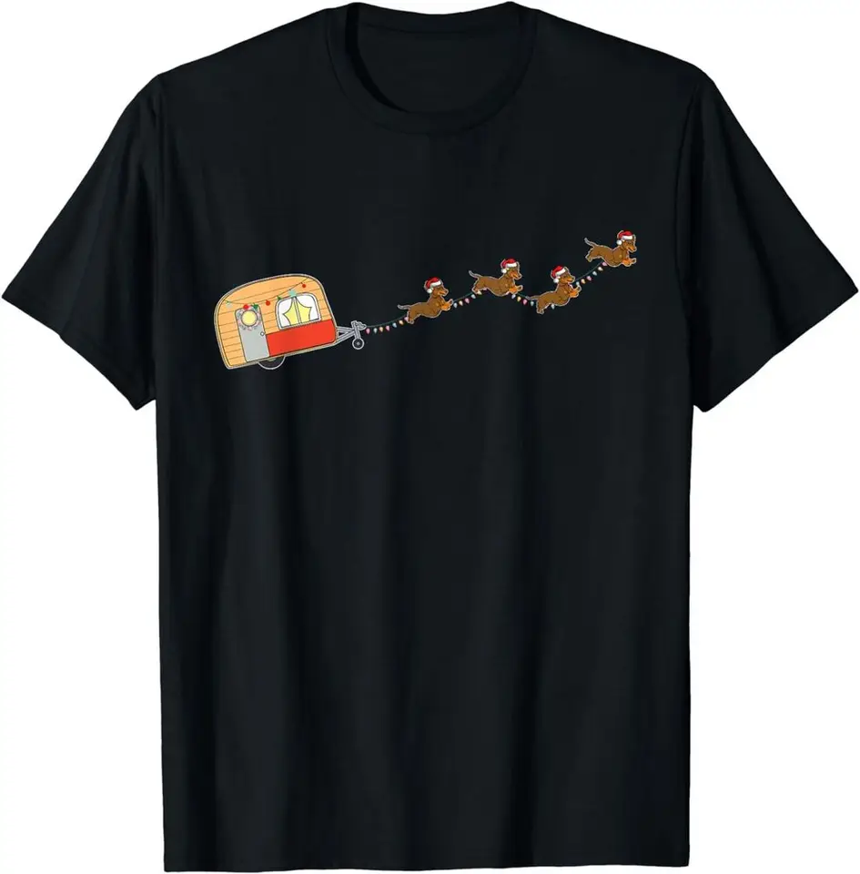 Van vianočný jazvečík sánok doxie doxie x-mas pyžama tričko letné odpaliská bavlna luxusná značka Vintage nadmerne nadmerne