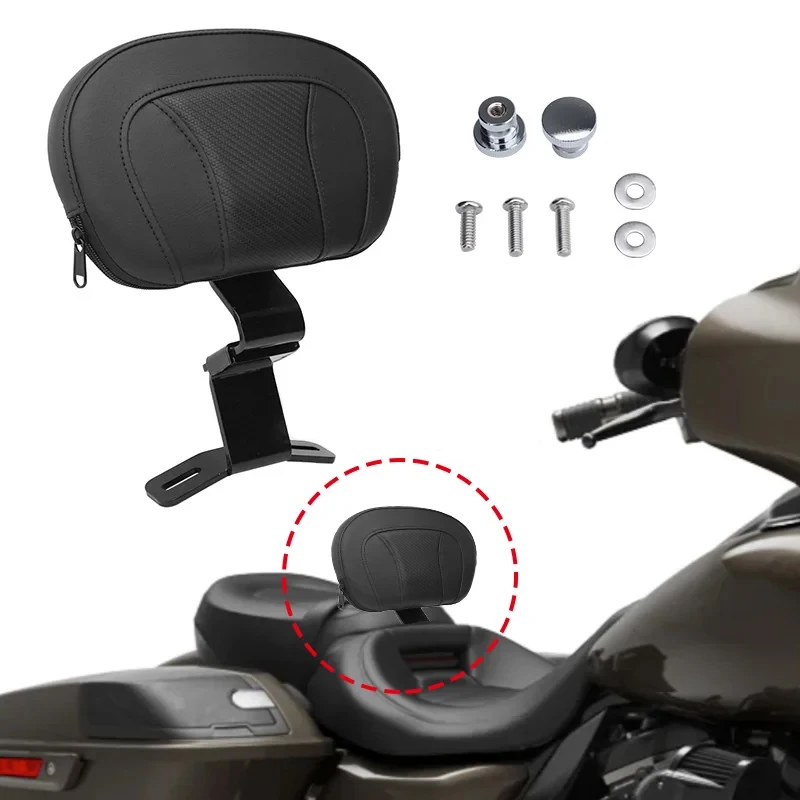 Vankúš na motocykle Kožený jazdec jazdec operadla sedadla odpočinku pre Harley Touring CVO Electra Road Street Glide Road King 09-22