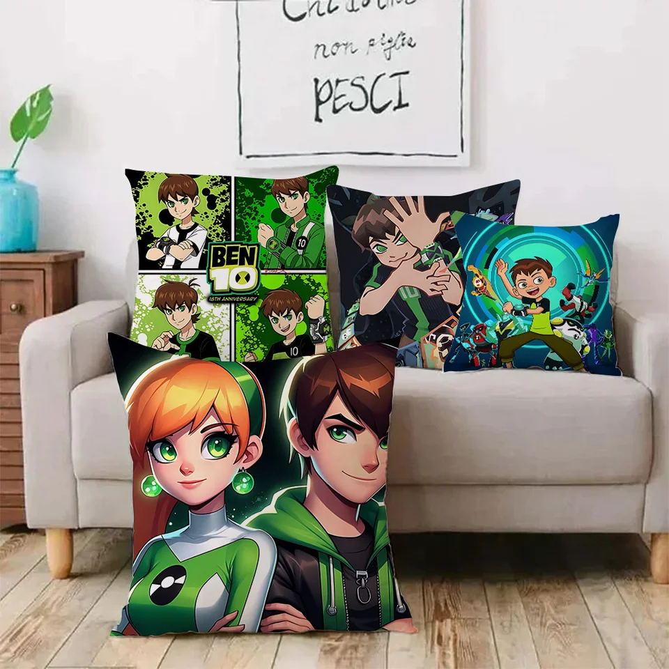Vankúš pokrýva karikatúru b-ben 10 cool karikatúra pohovka dekoratívna domov obojstranná tlač