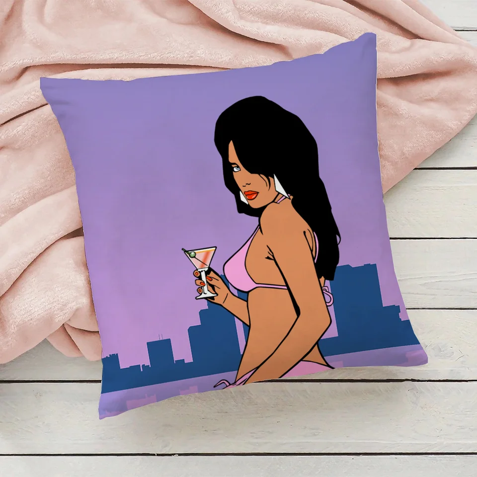Vankúše GTA Vice City Hádanie vankúšov Luxusný vankúšový pokrývka 45x45 Sedenie vankúša Dekoratívne pohovky vankúši