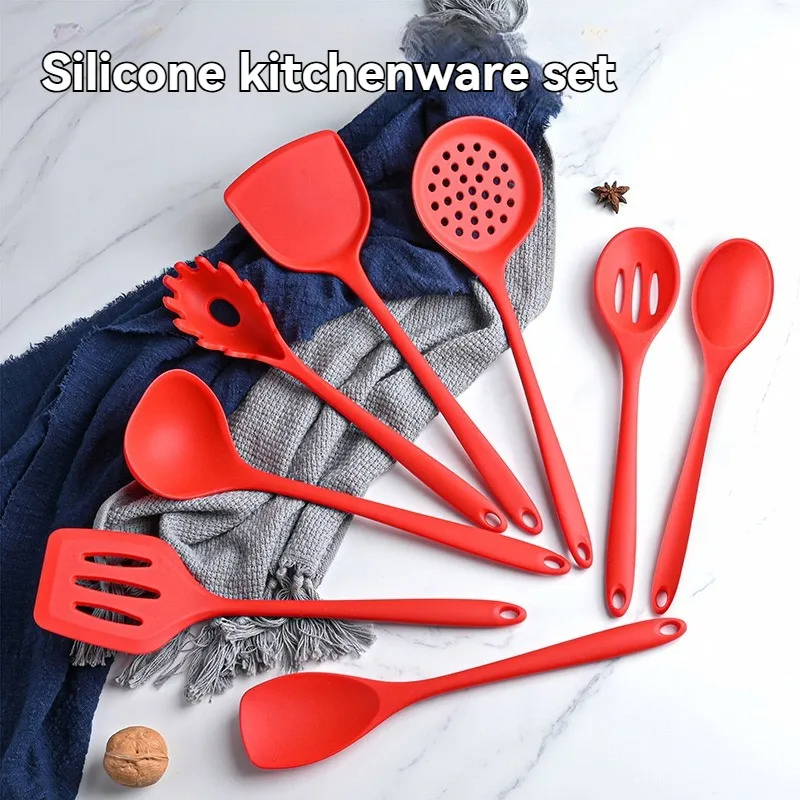 Varné náradie Sada Nonovne silikónové tepelne odolné voči špachtľovej lopatke Spoon Foon Set Opätovne použiteľný kuchynský riad set