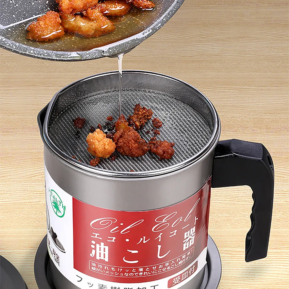 Varný olejový filter Obtajner recyklujte olejový odlučovač úniku fľaša japonská z nehrdzavejúcej ocele Olejová nádrž Kuchynská kuchyňa