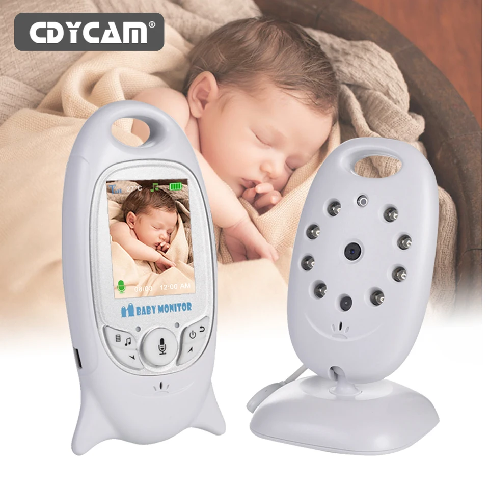 VB601 Baby Monitor 2 palcový bebe babi elektronický opatrovateľka rádio videa Nanny Camera Camera Night Vision Monitorovanie teploty 8 Uktesľovači