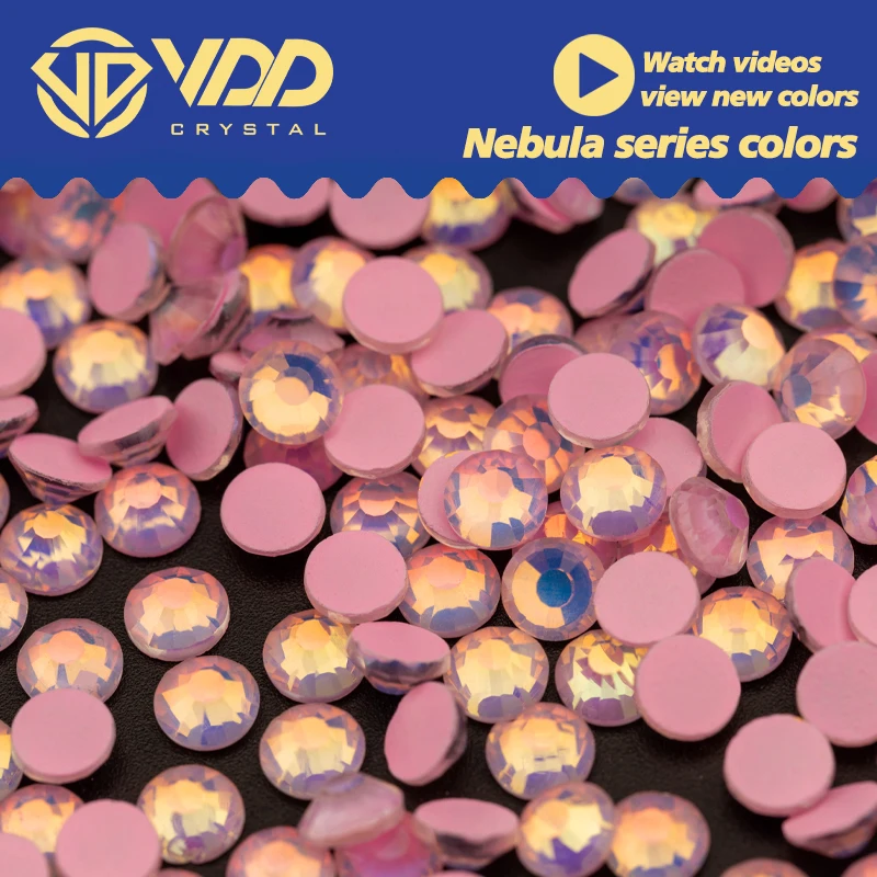 VDD SS6-SS30 401 Pink-Nebula sklenené kamienky Crystal Flat zadné trblietky Strass Stones pre nechtové umenie remeselníkov