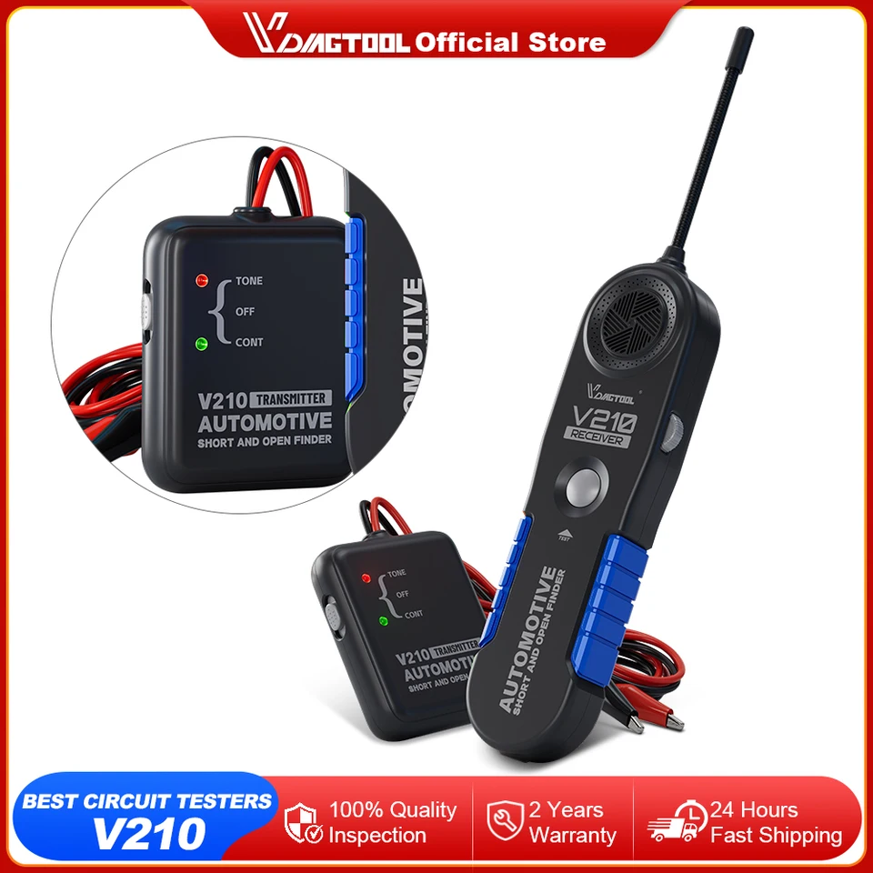 VDIAGTOOL V210 Automobilový obvod Tester Tester Car Opravy káblových obvodov Tracker Tracers Analyzátor 6-42V Short Open Finder Checker