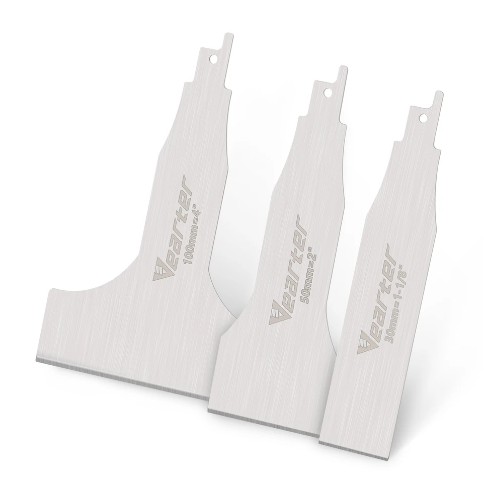 VEARTER 30/50/100 mm z nehrdzavejúcej ocele, recipročné píly, lopaty 140 mm šabľový lopat