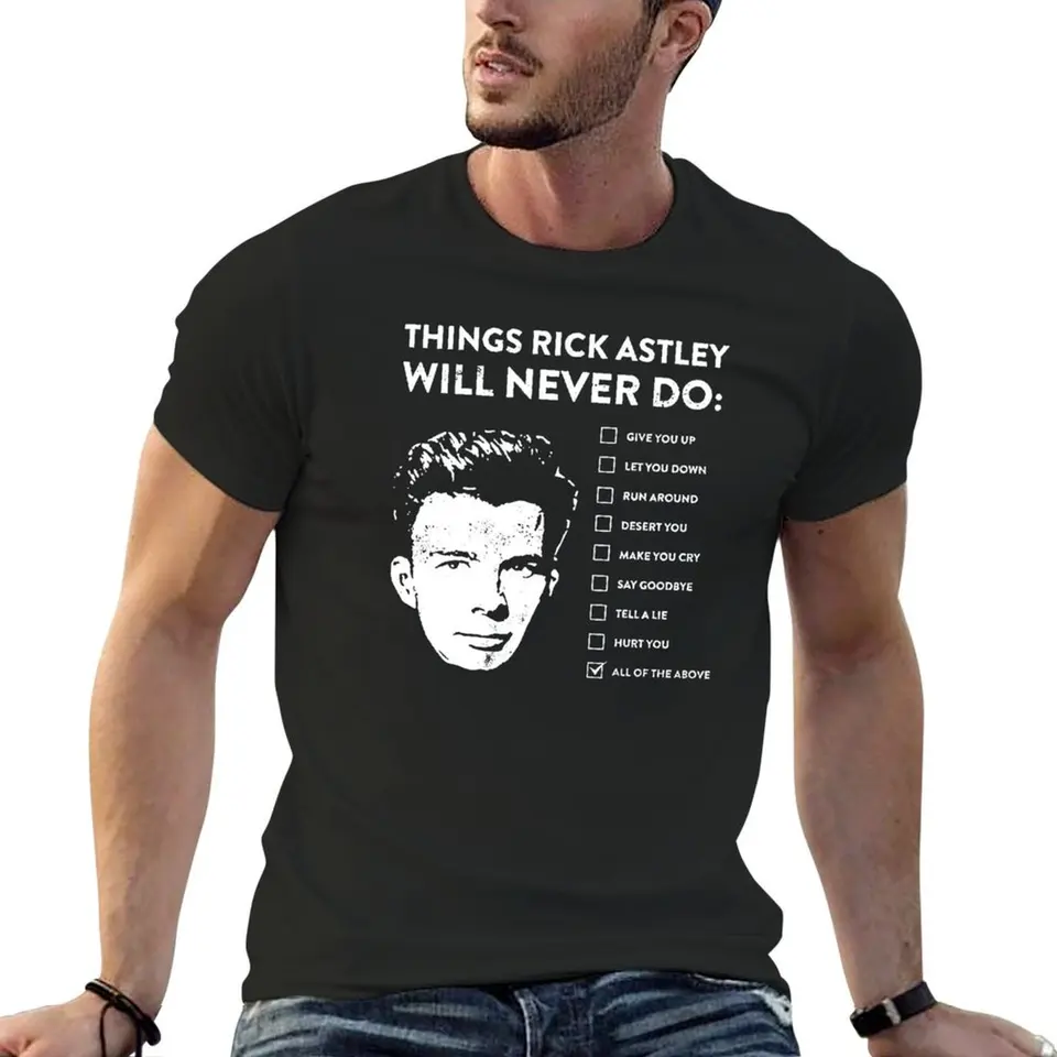 Veci Rick Astley nikdy neurobí tričko na mieru tričko Basketbal Graphic Graphic Grafické tričká