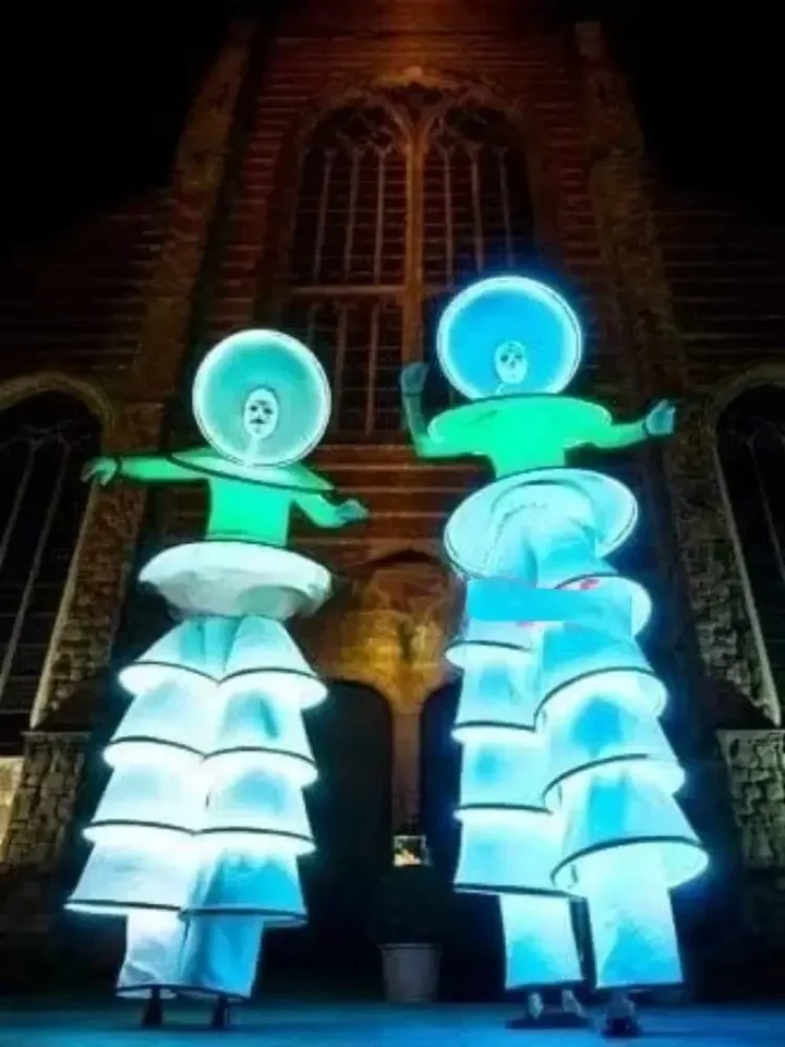 Vedené roboty vyhovujú dospelým Halloween kostým GLEATING Dress kostým párty show javiskový výkon výkon