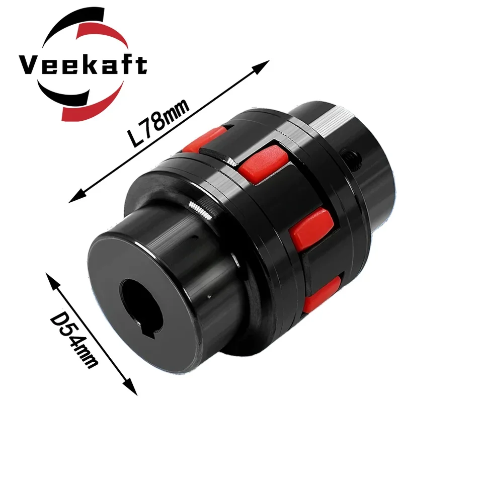 Veekaft 1pc XL2 D54L78 12/11/11/112/22/22/25/28 mm GR24 CNC Motor Laplcrew čeľusť pavúky slivky oceľový hriadeľ flexibilného spojky