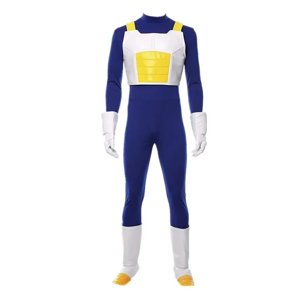 Vegeta iv cosplay kostým outfit outfit Boy Men kombinéza pokrýva rukavice Halloween karneval kostýmy