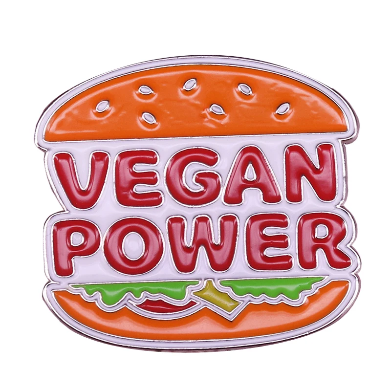Veggie Burger Lafe Pin Vegan Power Brošor Retro rýchle občerstvenie Nostalgia 80. roky
