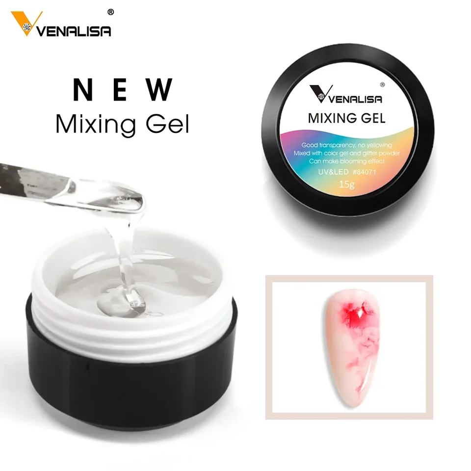 Venalisa 15 ml miešací gél lak na nechty namočte UV LED LED trblietavé flitre fúzne gélové gélové lak MANICKURE DECORÁCIA Kvitnúce tekutina