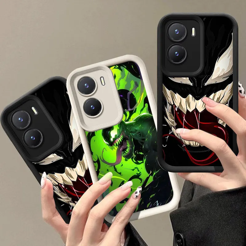 Venom Marvel telefónny puzdro pre Vivo V30 X80 X90 X100 PRO V29E V30E V40 Y75 Y78 Y100 5G Y02 Y17 Y22 Y76 S Y03 Y21 Y27 Y28 Y35
