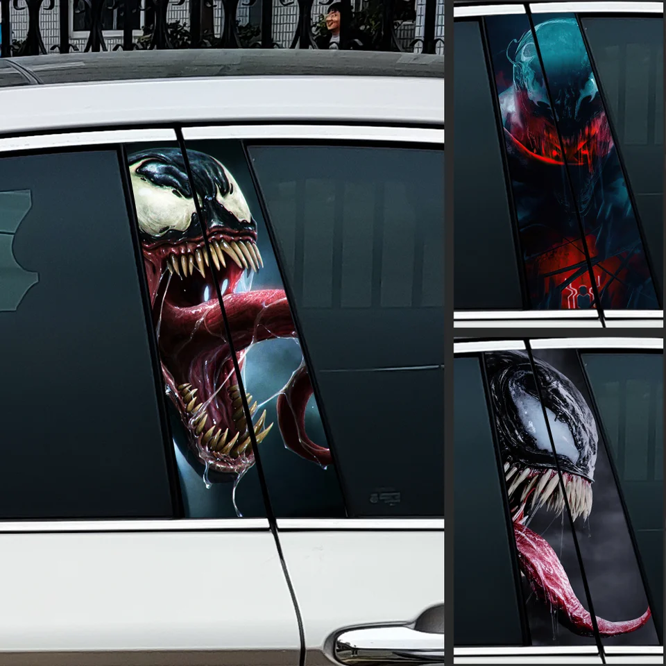 Venom STRECERS Vodotesné DIY Automatické b-stĺpové ochranné dekorácie kryt Scraps Univerzálne nálepky vozidla Príslušenstvo