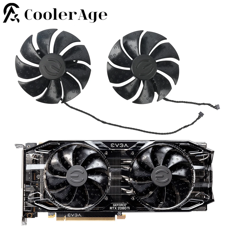 VENTICKÁ KNIHA KARTA 87MM PLA09215S12H RTX2060 RTX2080 RTX2070 RTX2080TI pre EVGA RTX 2060 2070 2080 2080TI XC Herné herné ge