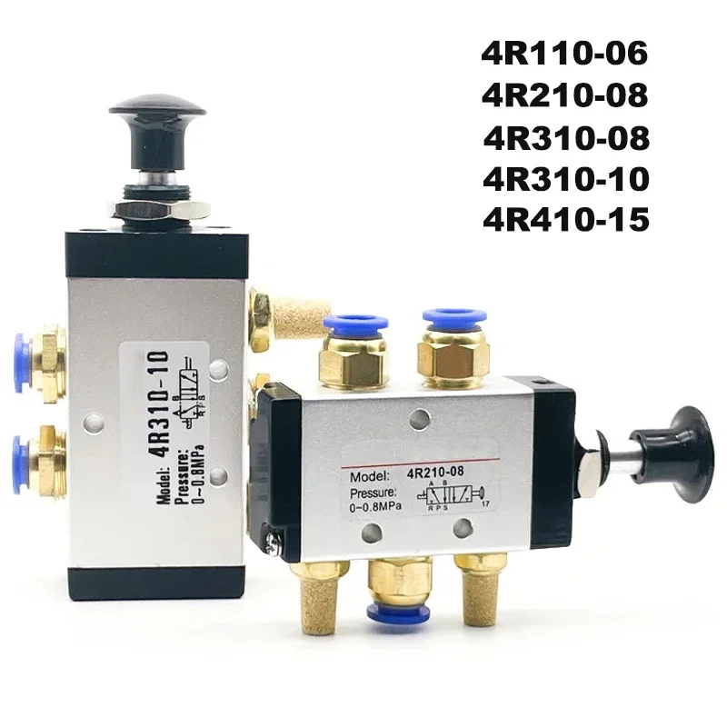 Ventil pneumatického ručného tlače 4R210-08/06 Dvojici päťdesiat Way 4R110-06 Air Manual riadiaci Solenoidný ventil 4R310-10 4R410-15