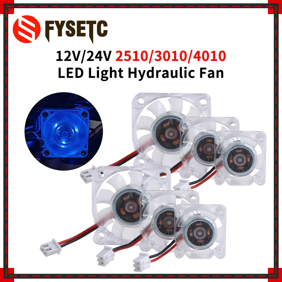 Ventilátor 3D tlačiarne 2510 3010 4010 LED LIVERS LIVER HYDRAULICKÝ NÁVOD ventilátora DC12V/24V COLLING FAN SVETLO Svetlo pre 3D tlačiarenské doplnky