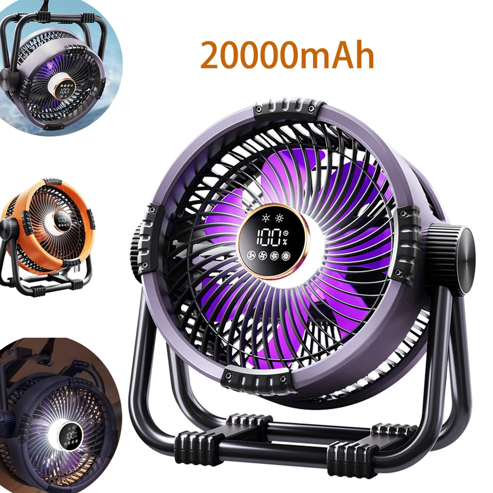 Ventilátor Campingu s kempingom 20000 mAh