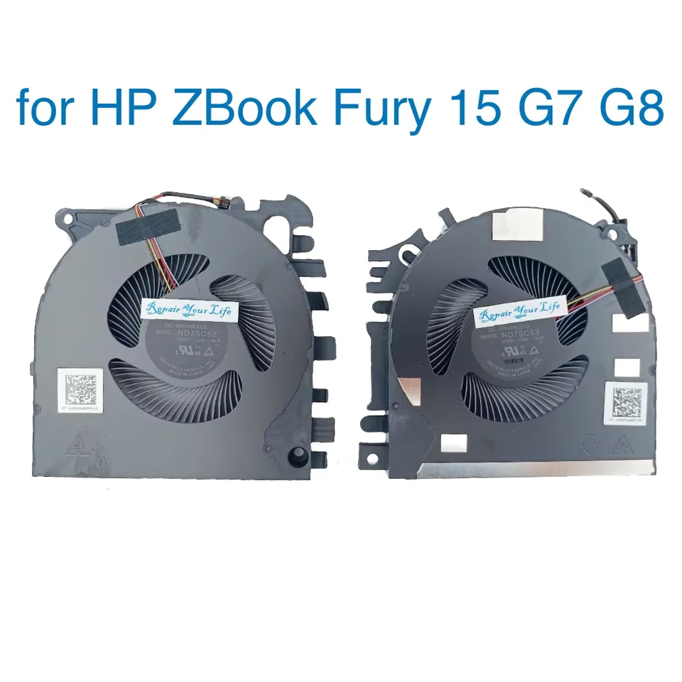 Ventilátor chladenia notebooku pre HP Zbook Fury 15 G7 G8 Mobile Workstation Notebook CPU GPU Cooler ND75C52 -19L05 ND75C53 -19L06 M17046